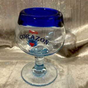 🪸5 for $25🪸 CORAZON Tequila glass blue hand blown Vintage glassware